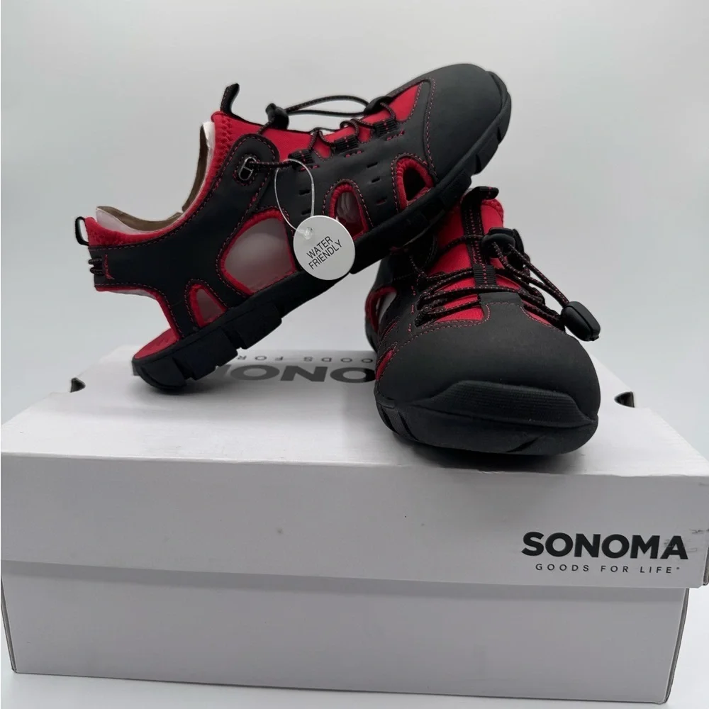 Sonoma Kids Red and Black Outdoor Shoes size 5
